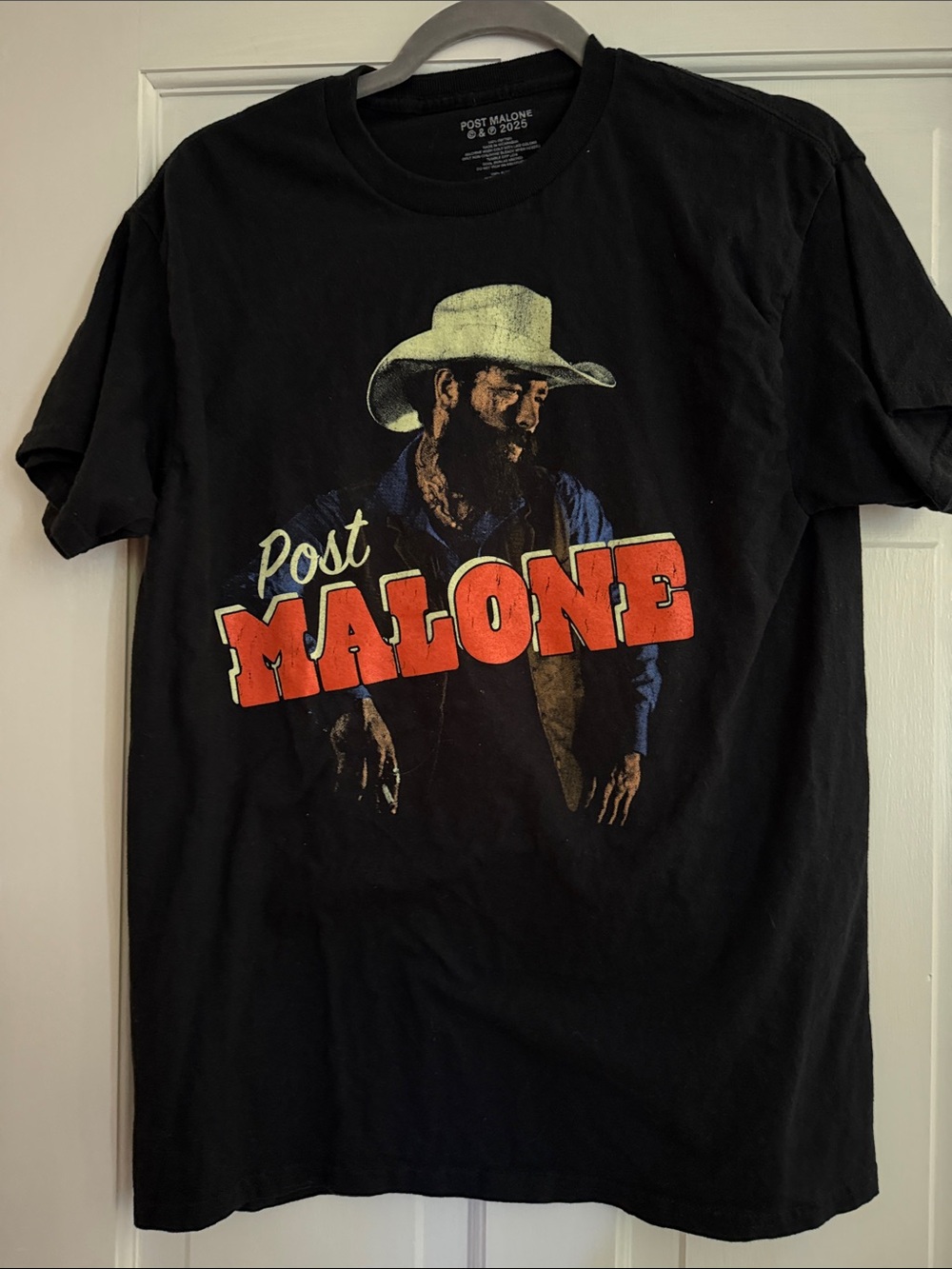 Post Malone Black Concert 2025 T Shirt Men’s Medium
